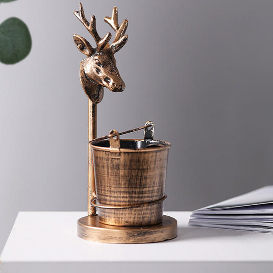 Vintage Deer Head Iron Ashtray – Bronze Finish Home Decor