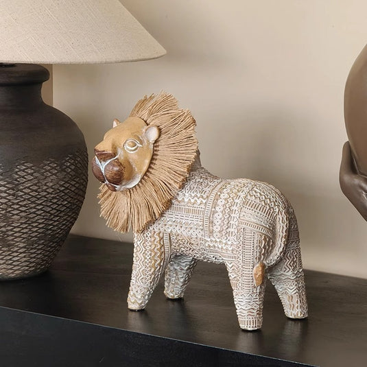 Handcrafted Ceramic Lion Figurine
