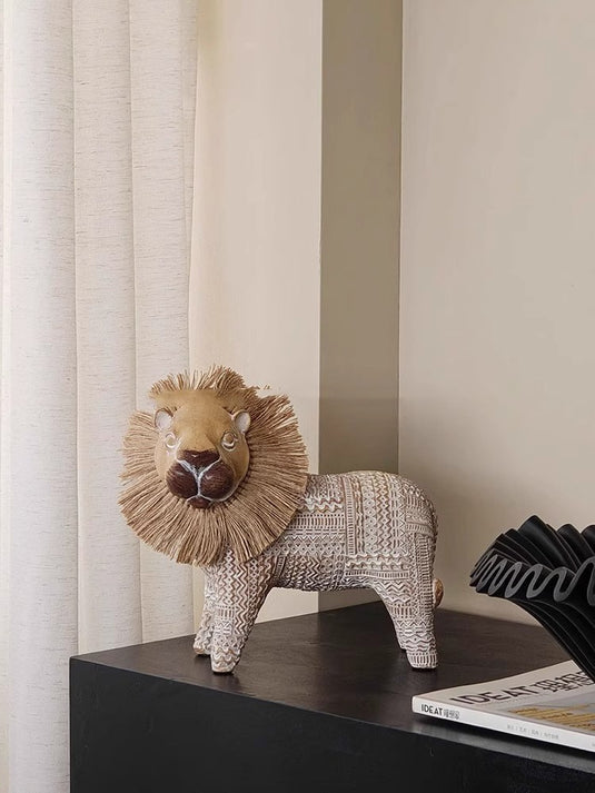 Handcrafted Ceramic Lion Figurine